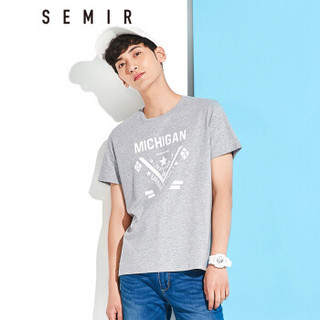 Semir 森马 19037001211 男士印花短袖T恤 中花灰 L