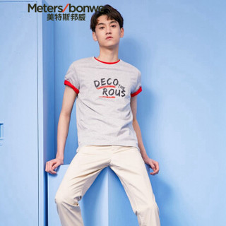 Meters bonwe 美特斯邦威 661264 男士立体胶印短袖T恤