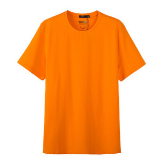Semir 森马 19216001806 男士纯色半袖T恤 橙红 XL
