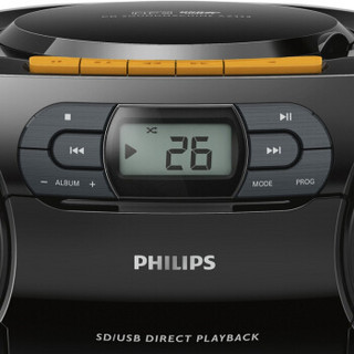 飞利浦（PHILIPS）AZ329/93 音响 CD播放机 收录机 学习机 磁带机 胎教机 USB播放 SD插卡便携收音机