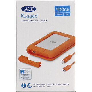  LaCie 莱斯 Rugged 雷电 USB3.1 Thunderbolt USB-C 2.5英寸 500GB 固态移动硬盘