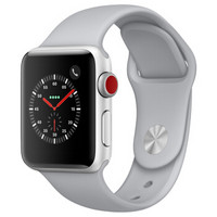 Apple 苹果 Apple Watch Series 3 智能手表(GPS+蜂窝网络、38mm、银色铝金属、灰色运动表带)【原厂保修版】