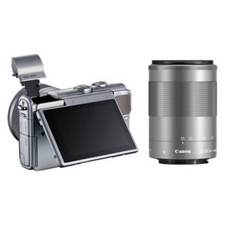 Canon 佳能 EOS M100 APS-C画幅 微单相机 M100 灰色 EF-M 15-45mm F3.5 IS STM 变焦镜头+EF-M 55-200mm F4.5 IS STM 变焦镜头 双头套机