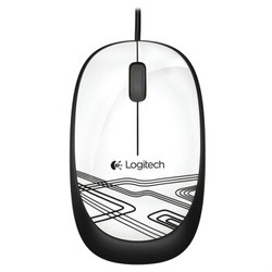 罗技（Logitech）M105 鼠标 时尚多彩 左右手通用（清新白）