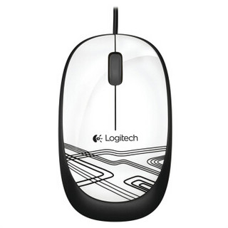 Logitech 罗技 M105 有线鼠标 清新白