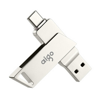 aigo 爱国者 U350 USB3.0 U盘 银色 32GB USB/Type-C 双口