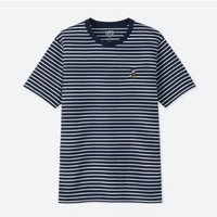 UNIQLO 优衣库 MICKEY STANDS 406148 男士条纹T恤 (藏青色、M)