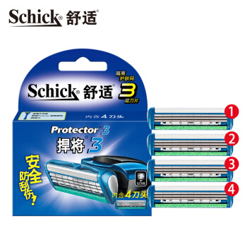 Schick 舒适 捍将3 剃须刀头替换装 4刀头