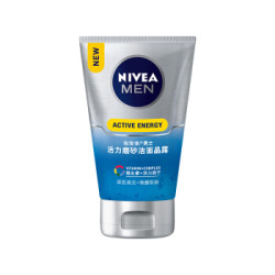 妮维雅(NIVEA)男士活力磨砂洁面晶露100g (洗面奶 护肤化妆品) *5件