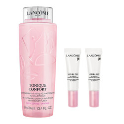 兰蔻 LANCOME 水润喜庆套装(清滢柔肤水400ml+水份缘保湿舒缓精华液10ml*2)爽肤水护肤品套装 礼盒随机 *2件