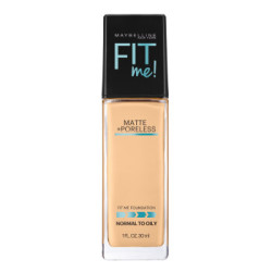 美宝莲 FIT me 定制粉底液 哑光版柔雾版 120 自然肤色 30ml(遮瑕控油持久不脱妆油皮粉底液)
