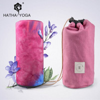 哈他专业加厚瑜伽铺巾 吸汗防滑瑜伽垫毯子 麂皮绒毛巾健身毯 山茶（送收纳包）