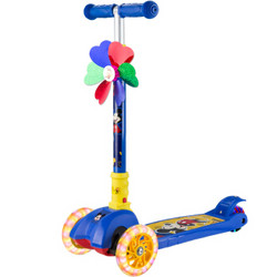 迪士尼(Disney)儿童滑板车1-2-3-6岁 四轮小孩滑滑车 可升降折叠闪光摇摆踏板车 蓝色米奇 *3件