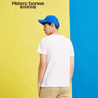  Meters bonwe 美特斯邦威 661280 男士创意长颈鹿图案短袖T恤 亮白 170/92