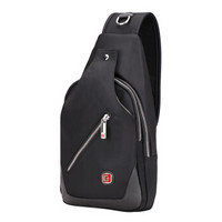 SWISSGEAR胸包 多功能时尚潮流胸包单肩包运动背包 防水旅行包斜挎包iPad包 SA-9866黑色
