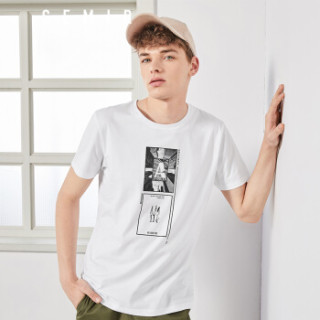 Semir 森马 19038001213 男士短袖T恤 漂白 XXL