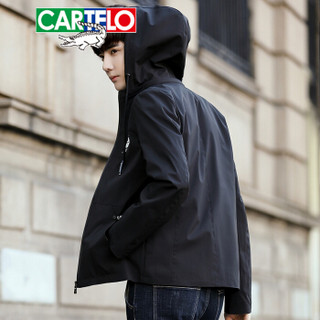  CARTELO 17121KE7005 男士休闲连帽夹克 黑色 2XL