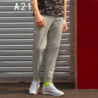 A21 4821041021 男士简约字母印花休闲裤 中灰 XXL