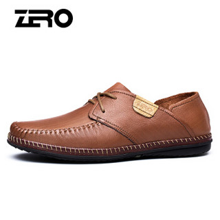 ZERO 9945 男士系带休闲皮鞋 浅棕 42