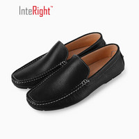 InteRight 男士一脚蹬豆豆鞋 (43、黑色)