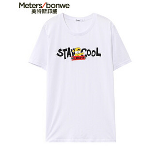 Meters bonwe 美特斯邦威 661239 男士卡通变形字母短袖T恤