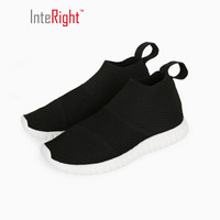 InteRight 女士飞织一脚蹬袜鞋 (39、黑色)