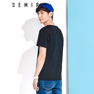 Semir 森马 19047001212 男士短袖T恤 黑色 L