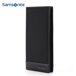 Samsonite 新秀丽 新秀丽(Samsonite)Y-CITIZEN 男士长款钱夹商务休闲多功能时尚牛皮钱包TK6*09005 黑色