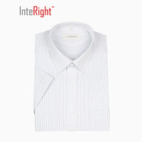 INTERIGHT 机洗 免熨烫 商务男款 短袖衬衫 条纹39码