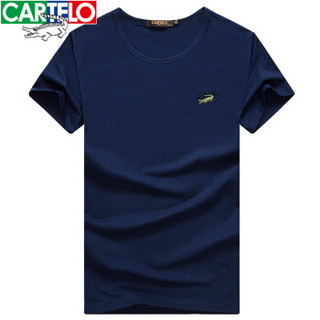 CARTELO KFT0820 男士圆领短袖T恤 宝蓝色 2XL