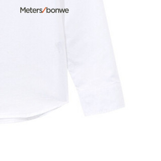 Meters bonwe 美特斯邦威 722465 男双袋牛津纺衬衫 白色组 170/92