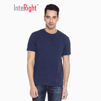 INTERIGHT 2019夏季延续款 男经典棉圆领短袖T恤  深蓝色 M码