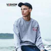 viishow 威秀 WD1699173 男士字母刺绣印花休闲卫衣 灰色 XL