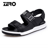 ZERO R82092 男士休闲露趾凉鞋 黑色1 43