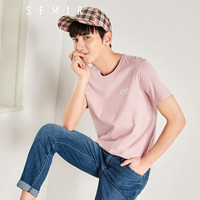 Semir 森马 19048001209 男士圆领短袖T恤 粉红 L