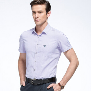 CARTELO 22865 男士短袖衬衫 紫色 41