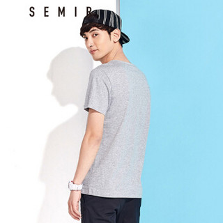 Semir 森马 19047001207 男士圆领短袖T恤 中花灰 M