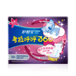 whisper 護舒寶 超薄夜用 考拉呼呼衛生巾 360mm 10片 *9件+湊單品