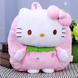  Hello Kitty 凯蒂猫 毛绒玩具 水果系列 粉色草莓儿童书包 KT3007