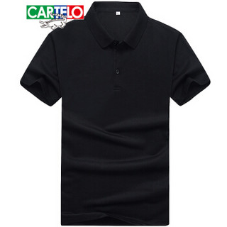 CARTELO 17080KE8008 男士短袖翻领POLO衫 黑色 3XL