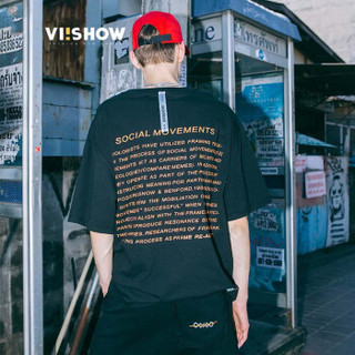 ViiSHOW TD1257182 男士圆领短袖T恤 黑色 XL