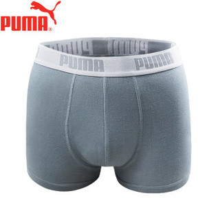 PUMA 彪马 M-1500-2 男士平角裤 (2条装、XXL(180/90)、黑色+灰色)