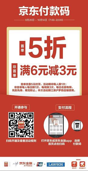 移动端：限江浙沪地区 京东 X 罗森 扫码支付