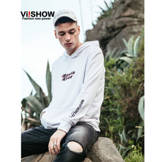 viishow 威秀 WD2004173 男士嘻哈风字母连帽卫衣 白色 XXL