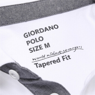 GIORDANO 佐丹奴 01016242 男士短袖POLO衫  白色 175/100A