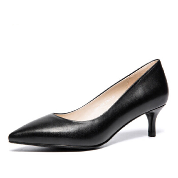aokang 奥康 184111004 女士细跟皮鞋 黑色 37