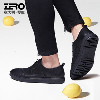 ZERO R81081 男士休闲系带皮鞋 黑色 44
