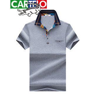 CARTELO 7102 男士短袖翻领POLO衫 灰色 XXXL