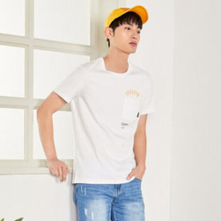 Semir 森马 19038001270 男士圆领短袖t恤 漂白 XS
