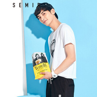 Semir 森马 19047001207 圆领印花短袖T恤 漂白 M